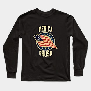 American Brush Vintage Retro 4th July Long Sleeve T-Shirt